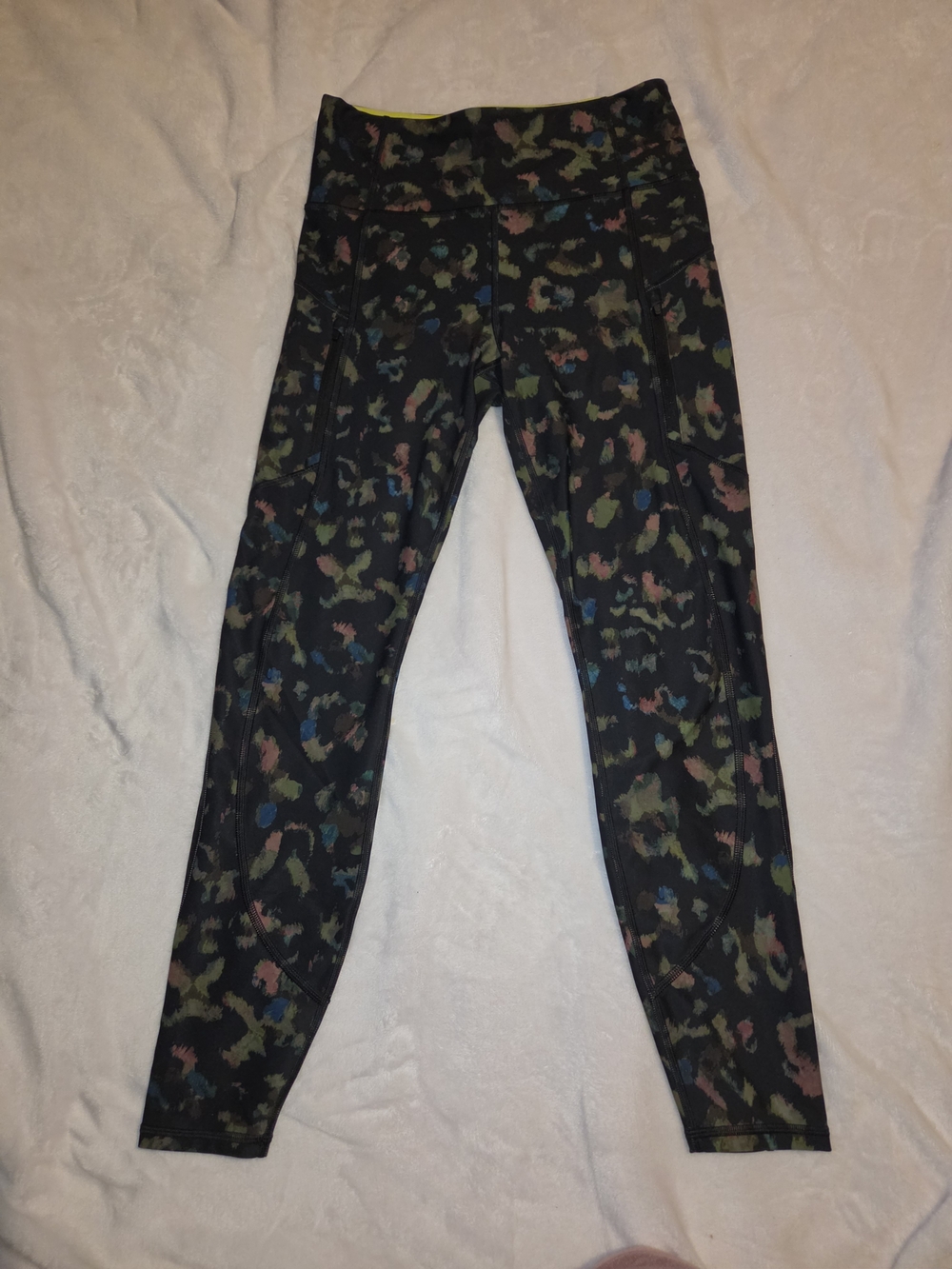 Athleta Rainer Leopard Tight Black Multicolor Printed High-Rise Leggings